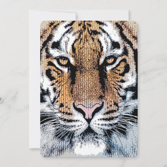 Tiger Portrait in Graphic Press Style (Front)
