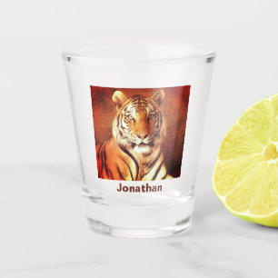 Tiger Portrait Photo Personalised Name Cool Shot Glass