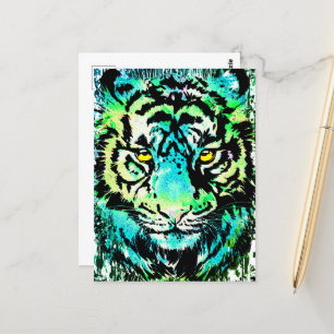Tiger Postcard - Colourful Tiger Eyes Postcard