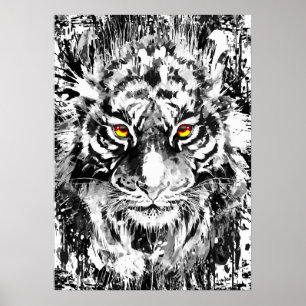 Tiger Poster Art   Tiger Drawing   Black and white