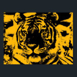 Tiger Poster Print - Pop Art Style Tigers Posters<br><div class="desc">Face of Siberian Tiger Posters Prints - Motivational Courage / Confidence Pop Art Tigers - Yellow Tones Tiger Head / Portrait Digital Animal Artwork - Tiger Eyes Pop Art Image - Head of Tiger - Tiger Portrait - Wild Tigers - Big Cats Digital Images</div>