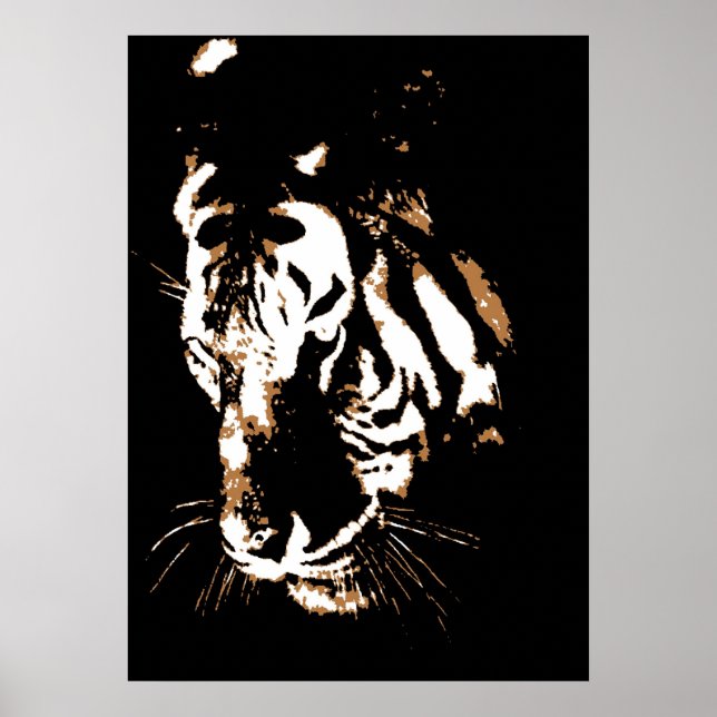 Tiger Poster Print - Tiger Face Pop Art Posters (Front)