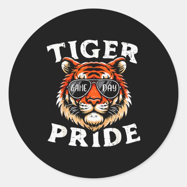 Tiger Pride Men Kids Boys Women Girls Youth Teen  Classic Round Sticker (Front)