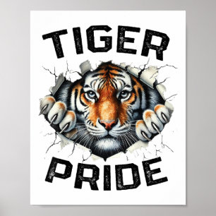 Tiger Pride Retro Tiger School Sports Team  Poster