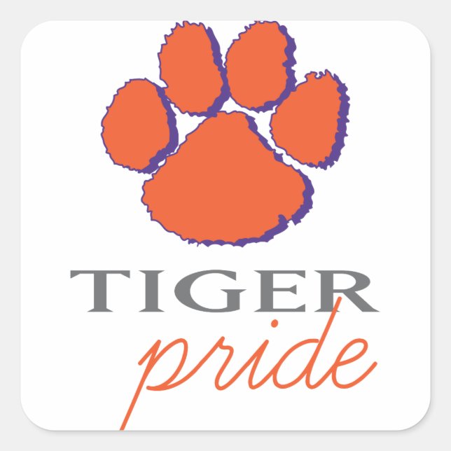 Tiger Pride Square Sticker (Front)