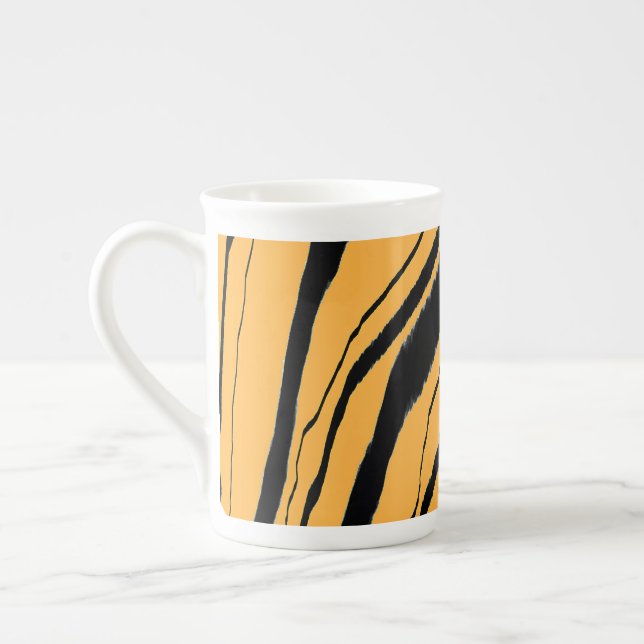 Tiger Print  Bone China Mug (Left)