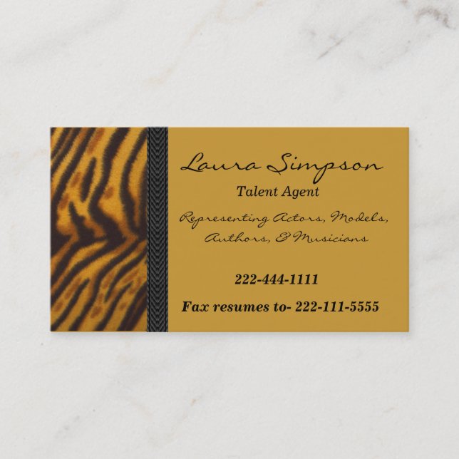 Tiger Print business card (Front)