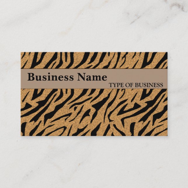 Tiger Print Business Card Template (Front)