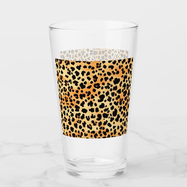 Tiger Print Glass Cup (Front)