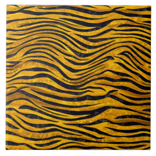Tiger Print - Gold Clusters Tile