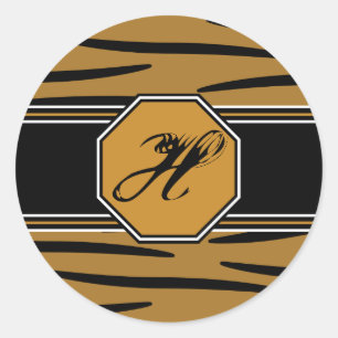 Tiger Print Monogram Stickers
