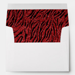 Tiger print red glitter envelopes