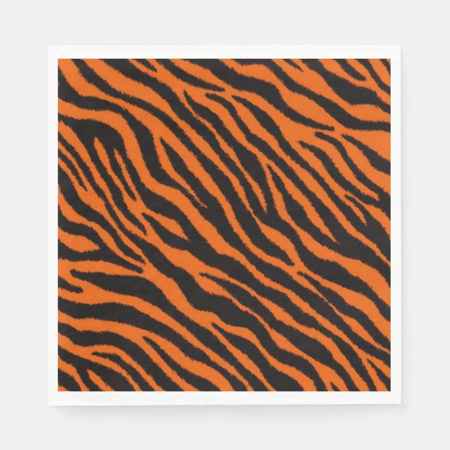 Tiger Print Safari Animal Paper Napkin (Front)
