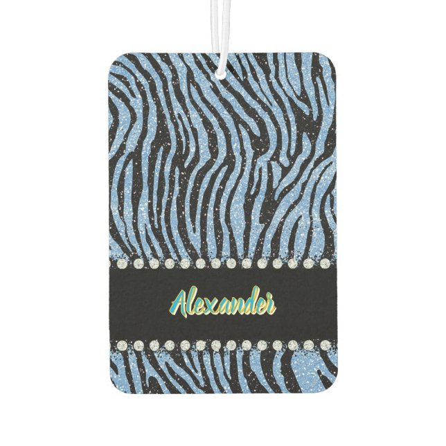 Tiger-print with monogram car air freshener (Back)