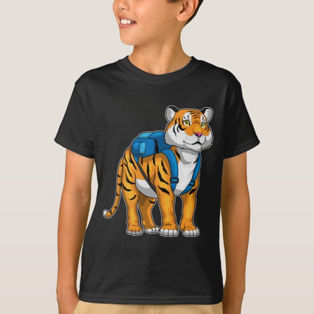 Tiger Pupil Backpack School T-Shirt (Front)