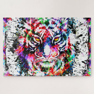Tiger Puzzle Colourful Tiger Drawing Puzzle