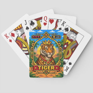 Tiger Retro 8-Bit Pixel Art Playing Cards