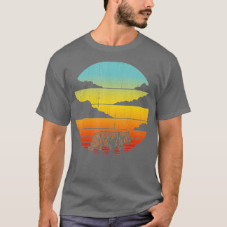 Tiger Retro Vintage 60s 70s Sunset Mammal Zoo Anim T-Shirt