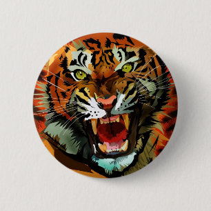 Tiger Roar 6 Cm Round Badge