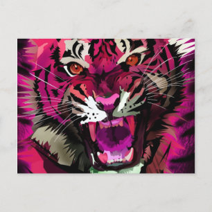 Tiger Roar - Pink Postcard