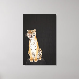Tiger roaring canvas print