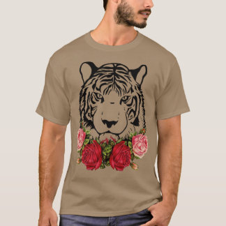 Tiger Roses Big Cat Wildlife Streetwear 1 T-Shirt