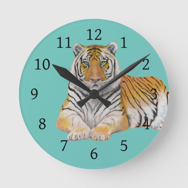 Tiger Round Clock (Front)