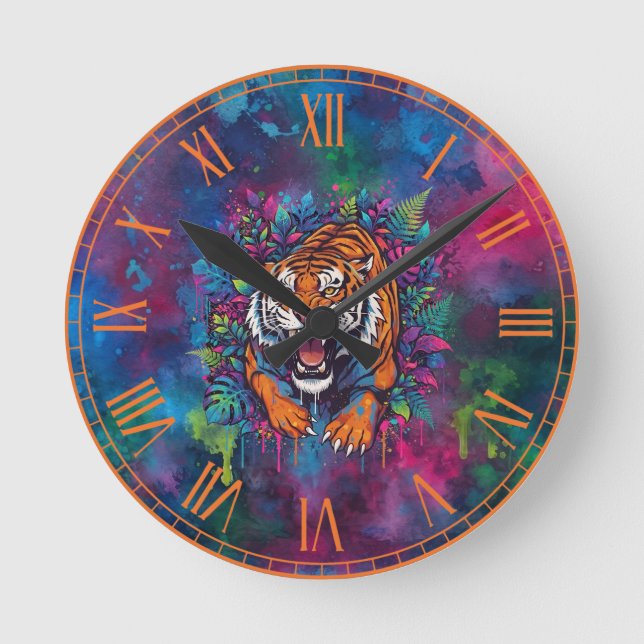 Tiger Round Clock (Front)