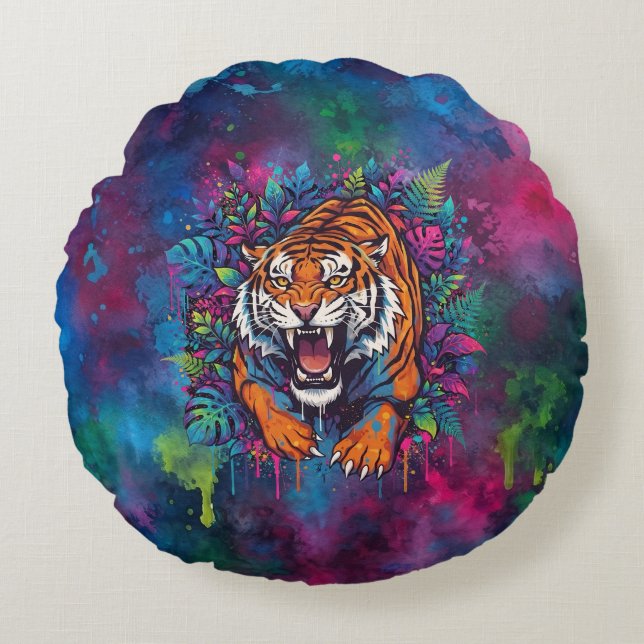 Tiger Round Cushion (Front)