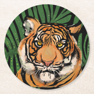 Tiger Round Paper Coaster