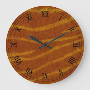 Tiger Round Roman Numerals Clock