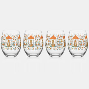 🍸🦁 "Tiger Royale" (Set of 4) Stemless Wine Glass
