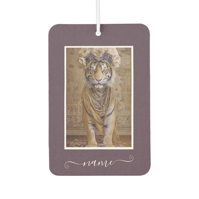 Tiger’s Floral Majesty Car Air Freshener (Front)