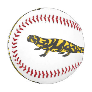 Tiger salamander cartoon illustration  baseball