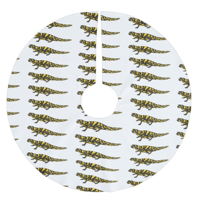 Tiger salamander cartoon illustration  brushed polyester tree skirt (Front)