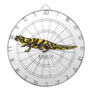 Tiger salamander cartoon illustration  dartboard