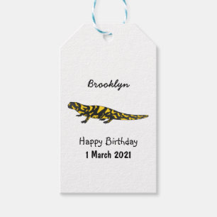 Tiger salamander cartoon illustration  gift tags