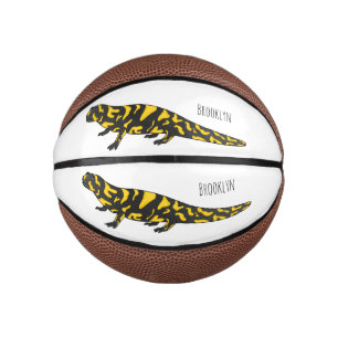 Tiger salamander cartoon illustration  mini basketball