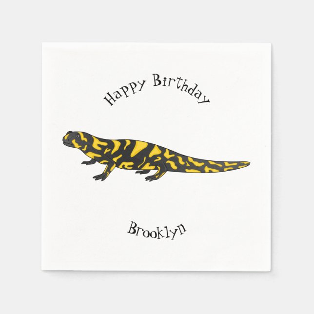 Tiger salamander cartoon illustration  napkin (Front)