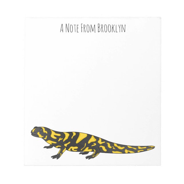 Tiger salamander cartoon illustration  notepad (Front)