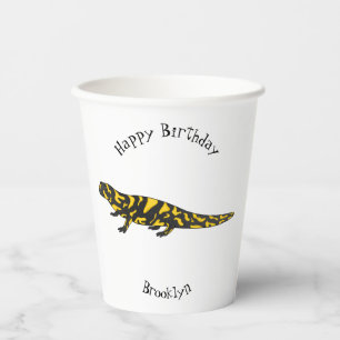 Tiger salamander cartoon illustration paper cups