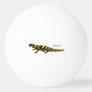 Tiger salamander cartoon illustration  ping pong ball