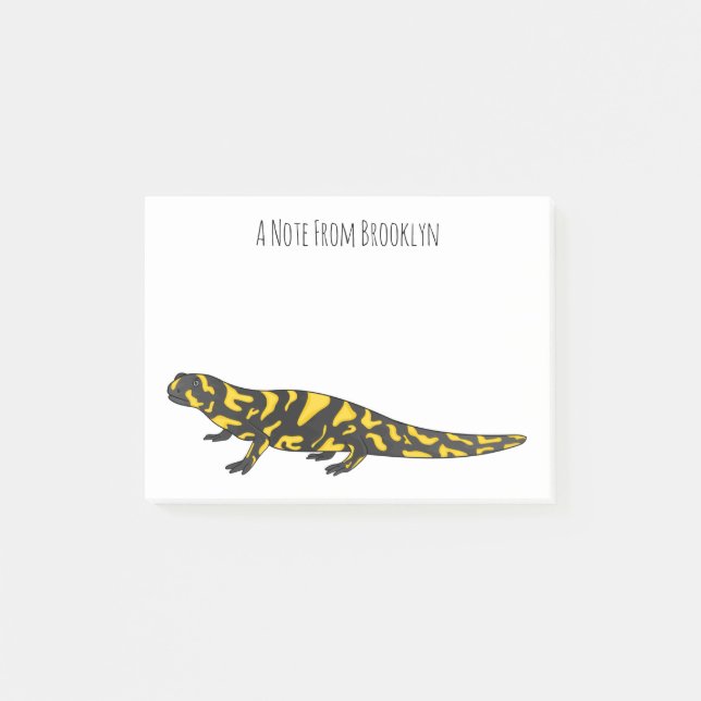 Tiger salamander cartoon illustration  post-it notes (Front)