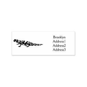 Tiger salamander cartoon illustration  rubber stamp