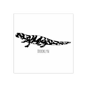 Tiger salamander cartoon illustration  rubber stamp