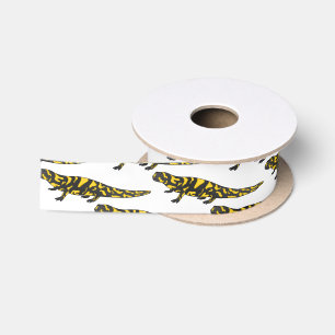 Tiger salamander cartoon illustration satin ribbon