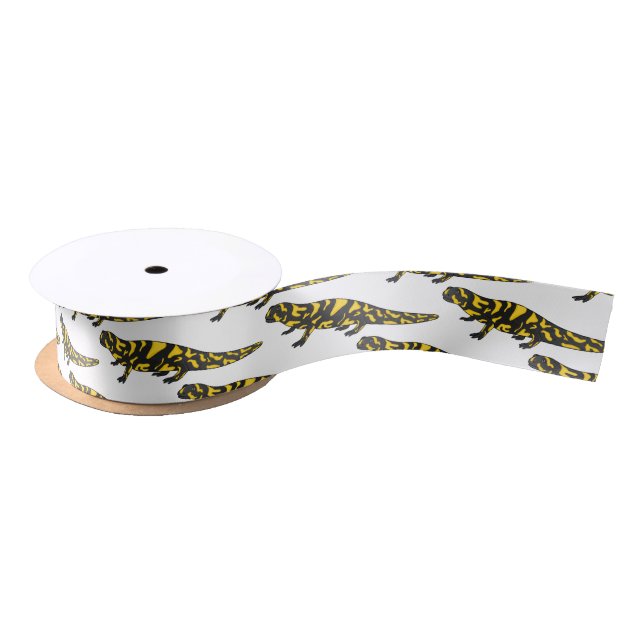 Tiger salamander cartoon illustration satin ribbon (Spool)