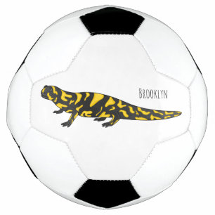 Tiger salamander cartoon illustration soccer ball