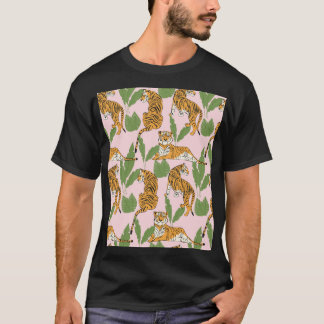 Tiger Seamless Pattern: Exotic Vintage Style T-Shirt