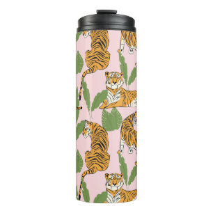 Tiger Seamless Pattern: Exotic Vintage Style Thermal Tumbler
